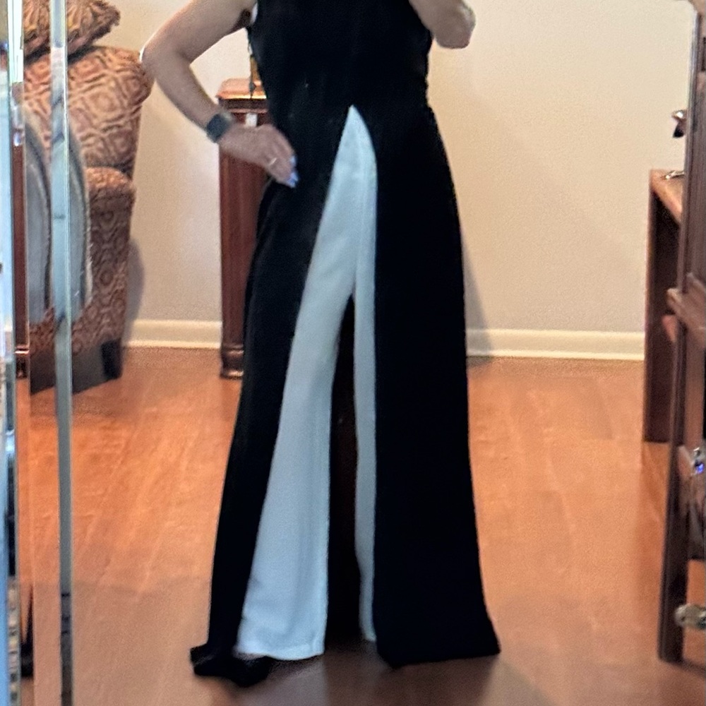 Black & White Jumpsuit by: Xscape, size 8